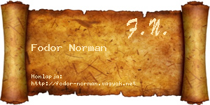 Fodor Norman névjegykártya